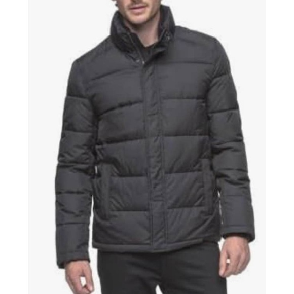 Andrew Marc Mens Medium‎ Black Full Zip Puffer Jacket Water Resistant Storm Cuff - Picture 1 of 10